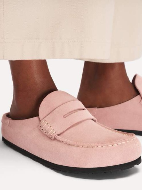 Birkenstock Shoes - BIRKENSTOCK NAPLES WRAPPED SUEDE LEATHER LOAFERS IN PINK CLAY NWT Size 41